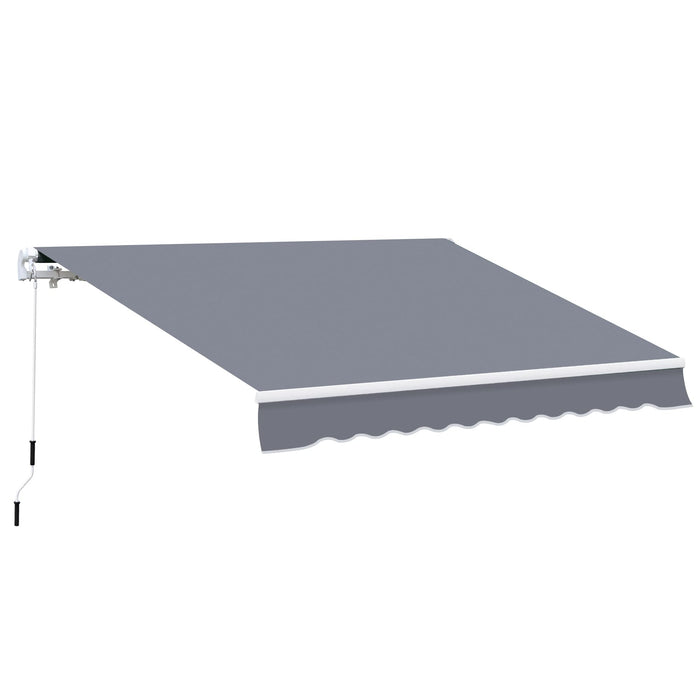 OutSunny Manual Retractable Awning, size (4m x3m)-Grey
