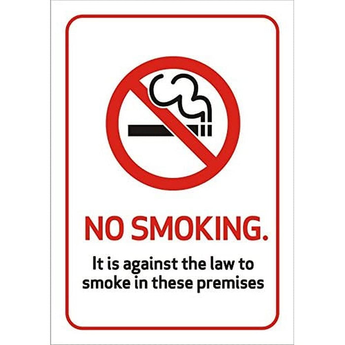 Prohibition Sign Against The Law to Smoke on These Premises A4 Plastic 21 x 29.7 cm
