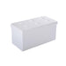 HOMCOM Folding Storage Ottoman Cream White