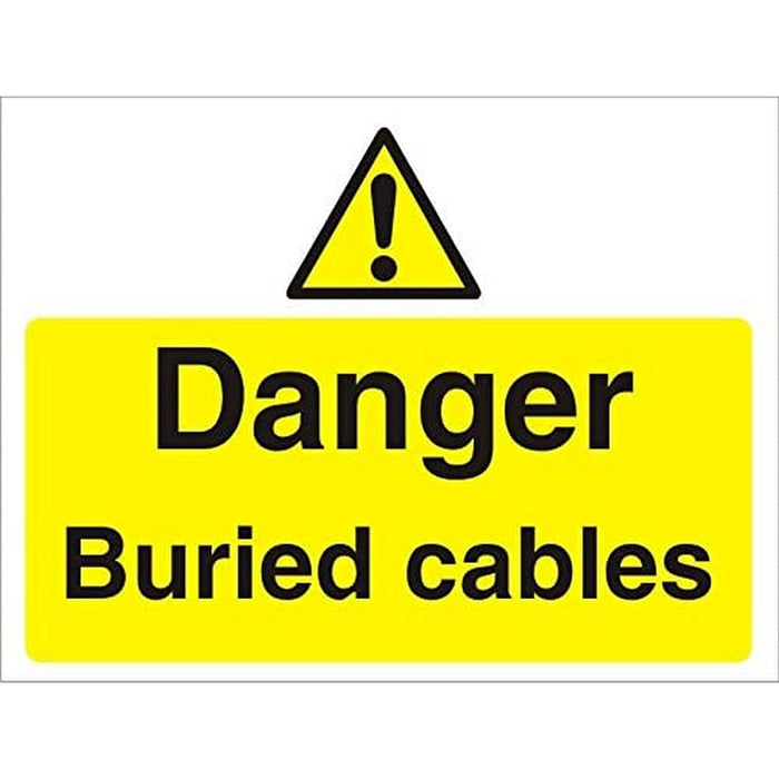 Warning Sign Buried Cables Fluted Board 45 x 60 cm