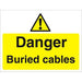 Warning Sign Buried Cables Fluted Board 45 x 60 cm