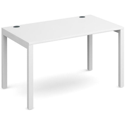 Dams International Rectangular Starter Unit Single Desk with White Melamine Top and White Frame 4 Legs Connex 1200 x 800 x 725mm