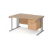 Dams International Wave Desk MC14WLP2SB 1,400 x 725 x 800 - 990 mm
