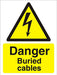 Warning Sign Buried Cables Vinyl 20 x 15 cm