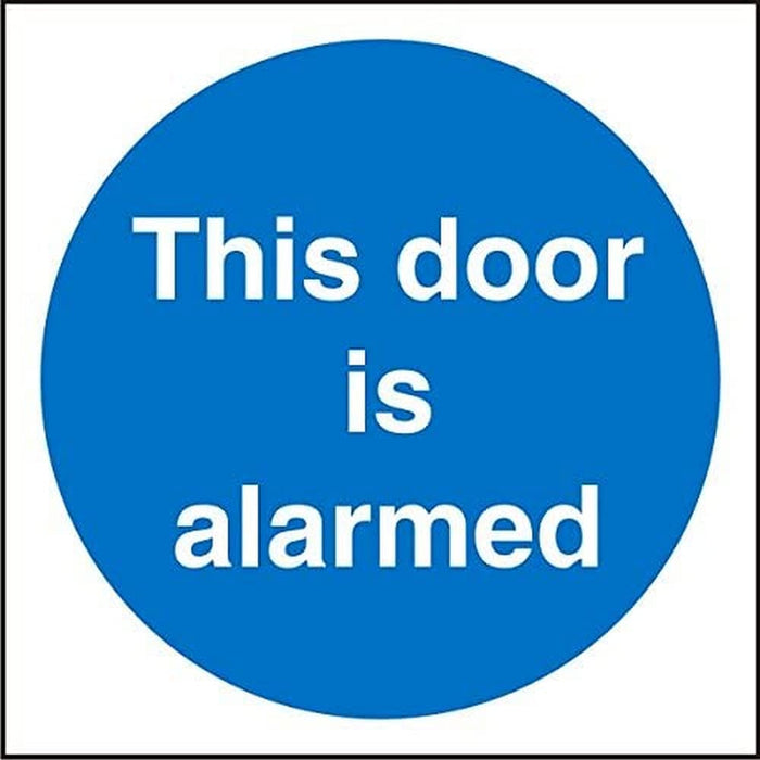 Mandatory Sign Door Alarmed Plastic 20 x 20 cm
