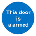 Mandatory Sign Door Alarmed Plastic 20 x 20 cm