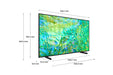 Samsung Series 8 CU8000 75 Inch 4K Crystal Ultra HD HDR 3 x HDMI Ports x 2 USB Ports Smart TV