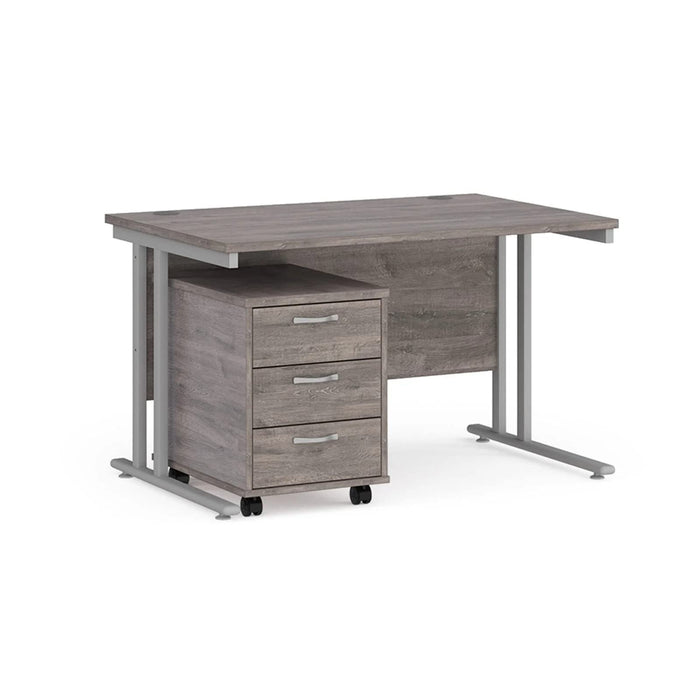 Dams International Straight Desk with 3 Drawer Pedestal SBS312GO 1,200 x 800 x 725 mm