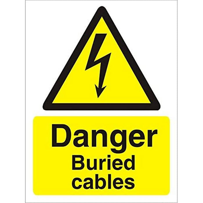Warning Sign Buried Cables Plastic 30 x 20 cm