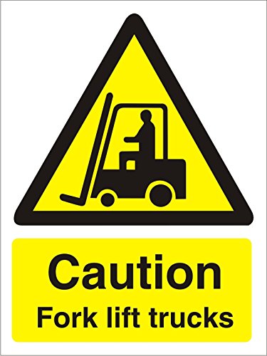 Warning Sign Fork Lift Trucks Vinyl 20 x 15 cm