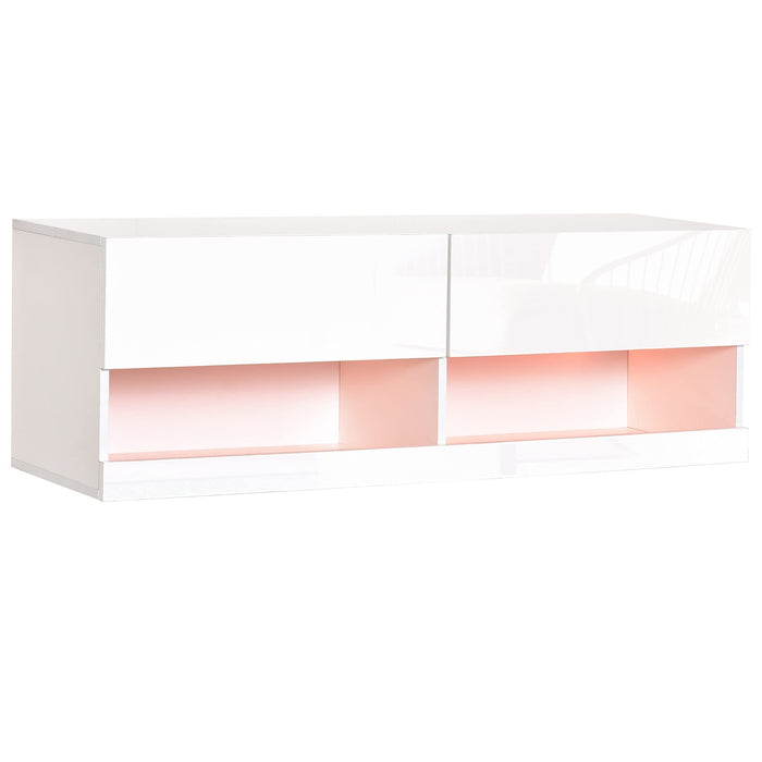 Homcom TV Stand High Gloss White