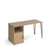 Rectangular Hairpin Desk Onyx Grey, Kendal Oak Door Wood/Metal Hairpin Legs Black Tikal 1400 x 600 x 730mm