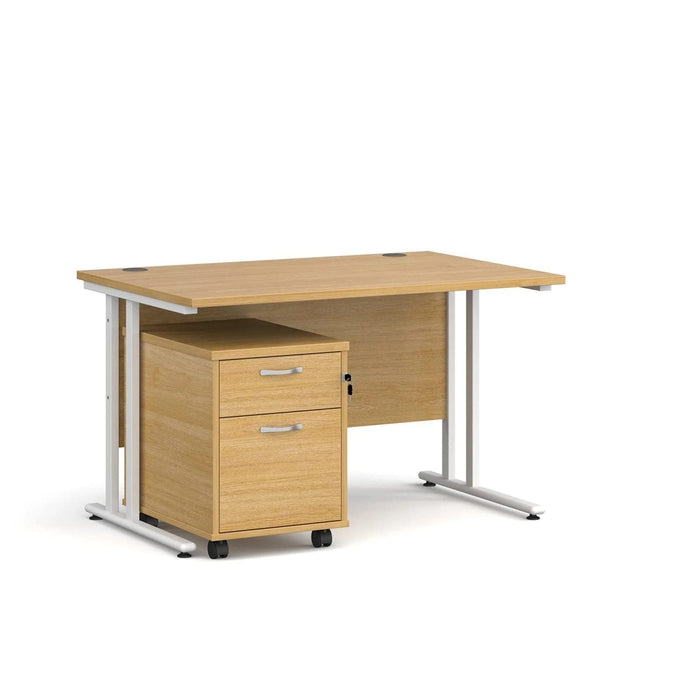 Dams International Straight Desk with 2 Drawer Pedestal SBWH212O 1,200 x 800 x 725 mm