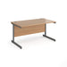 Rectangular Straight Desk with Beech Coloured MFC Top and Graphite Frame Cantilever Legs Contract 25 1400 x 800 x 725mm