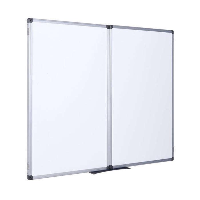 Bi-Office Folding Whiteboard Wall Mounted Magnetic Ceramic Double 90 (W) x 60 (H) cm