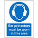Mandatory Sign Ear Protectors in this Area Plastic Blue, White 30 x 20 cm