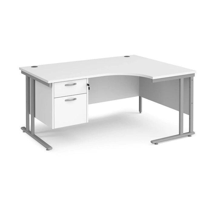 Dams International Right Hand Ergonomic Desk MC16ERP2SWH 1,600 x 1,200 x 725 x 800 - 990 mm