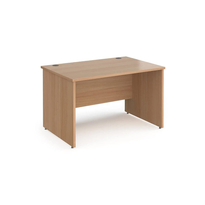 Dams International Rectangular Straight Desk with Beech Coloured MFC Top and Silver Frame Panel Legs Contract 25 1200 x 800 x 725mm