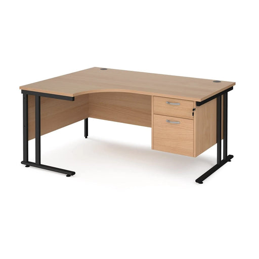 Dams International Left Hand Ergonomic Desk MC16ELP2WHW 1,600 x 1,200 x 725 x 800 - 990 mm