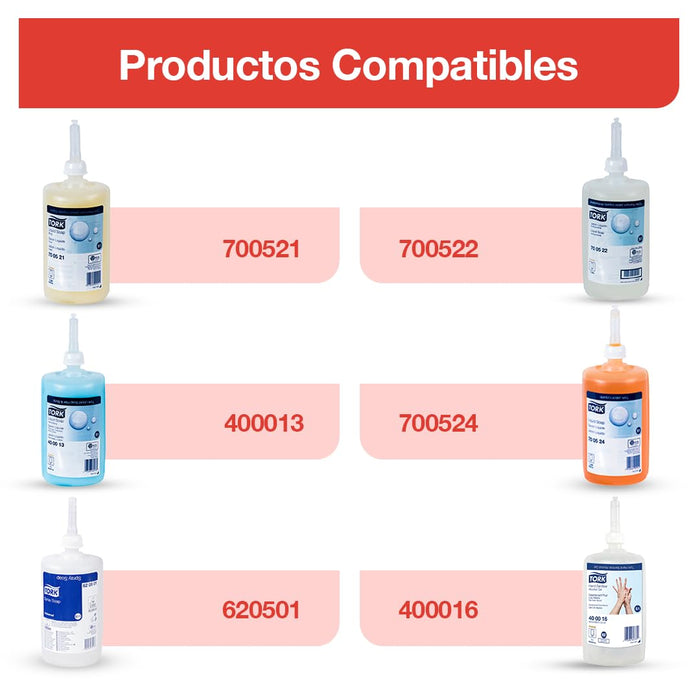 Tork Soap Dispenser for Liquid Soap, Spray Soap and Hand Sanitiser S11 Black 560008