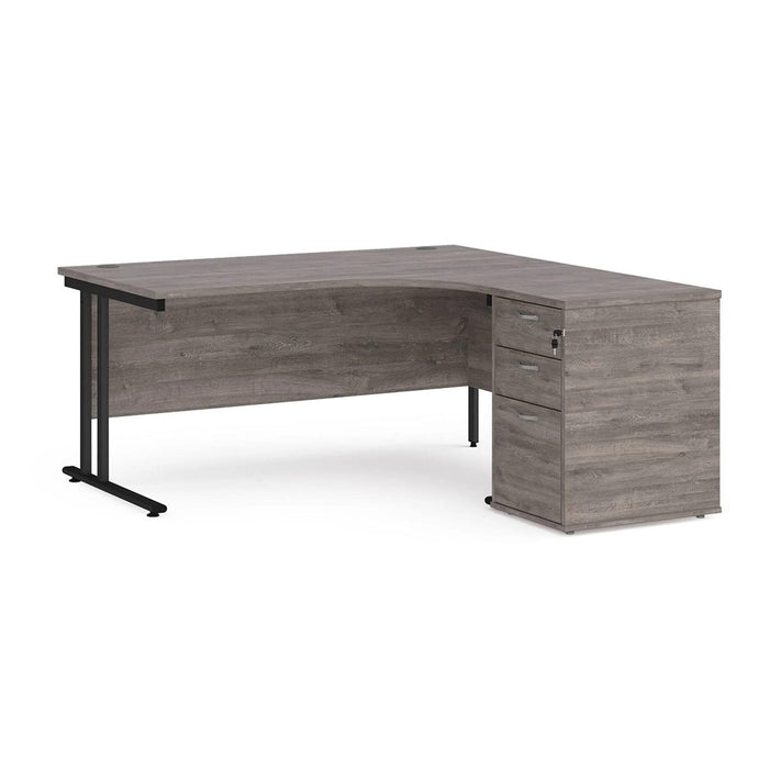 Dams International Desk with Pedestal EBK16RGO 1,600 x 1,626 x 725 mm