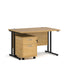 Dams International Straight Desk with 2 Drawer Pedestal SBS216W 1,600 x 800 x 725 mm