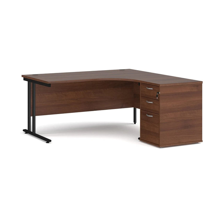 Dams International Desk with Pedestal EBK16RW 1,600 x 1,626 x 725 mm