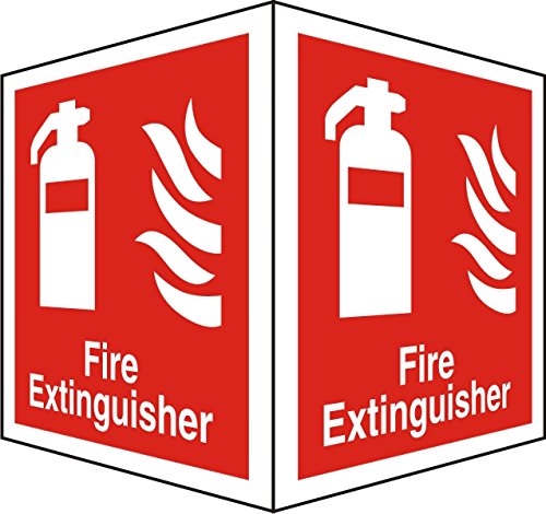 Fire Extinguisher Sign Self Adhesive Plastic Red, White 20 x 15 cm