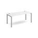 Dams International Rectangular Starter Unit Single Desk with White Melamine Top and Silver Frame 4 Legs Connex 1600 x 800 x 725mm