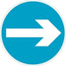 Road Sign Turn Right Aluminium Composite 45 x 45 cm