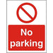 Prohibition Sign No Parking Plastic 40 x 30 cm