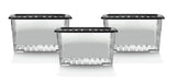 Storage Box XW207-CLR/BLK-EX 80 L Transparent Polypropylene 80 x 40 x 37 cm