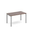 Dams International Rectangular Starter Unit Single Desk with Walnut Melamine Top and Silver Frame 4 Legs Connex 1200 x 800 x 725mm