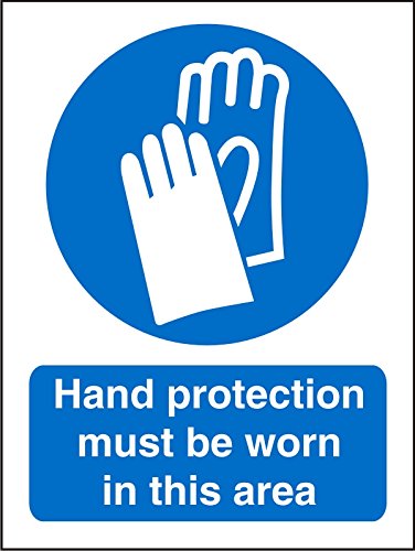 Mandatory Sign Hand Protection Worn in This Area Vinyl 30 x 20 cm