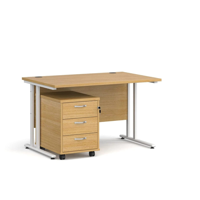 Dams International Straight Desk with 3 Drawer Pedestal SBWH312O 1,200 x 800 x 725 mm