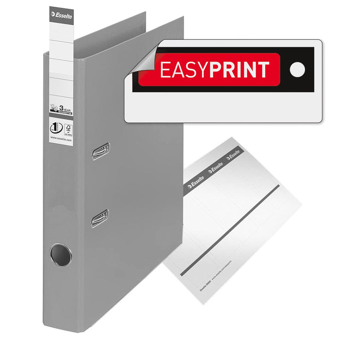 Esselte Lever Arch File No.1 PP A4 50mm Grey (Pack 10) - 811480