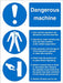 Mandatory Sign Dangerous Machine Plastic 30 x 20 cm