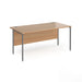 Rectangular Straight Desk with Beech Coloured MFC Top and Graphite H-Frame Legs Contract 25 1600 x 800 x 725mm