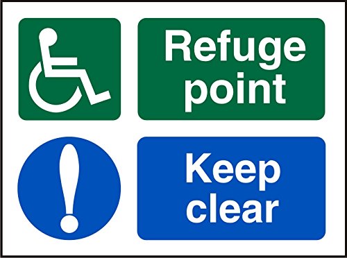 Exit Sign Refuge Point Vinyl 15 x 20 cm