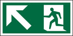 Fire Exit Sign with Up Left Arrow Vinyl 15 x 30 cm