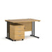 Dams International Straight Desk with 3 Drawer Pedestal SBK312O 1,200 x 800 x 725 mm