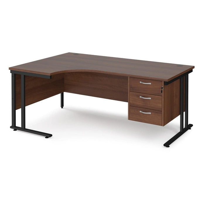Dams International Left Hand Ergonomic Desk MC18ELP3KW 1,800 x 1,200 x 725 x 800 - 990 mm