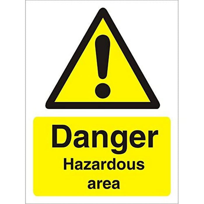 Warning Sign Hazard Area Plastic 30 x 20 cm