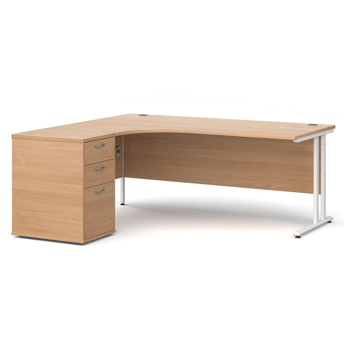 Dams International Desk with Pedestal EBWH18LB 1,800 x 1,626 x 725 mm