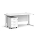 Dams International Straight Desk with 3 Drawer Pedestal SBWH316WH 1,600 x 800 x 725 mm