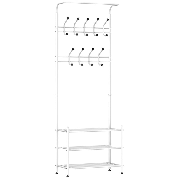 HOMCOM Multi-Purpose Rack And Organiser 831-115WT Steel White 300 mm x 670 mm x 1850 mm
