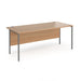 Rectangular Straight Desk with Beech Coloured MFC Top and Graphite H-Frame Legs Contract 25 1800 x 800 x 725mm