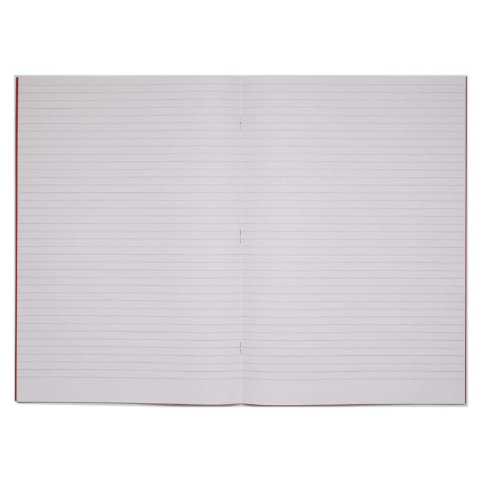 Rhino 13 x 9 A4+ Oversized Exercise Book 40 Page Ruled 8mm Red (Pack 100) - VDU024-110-0