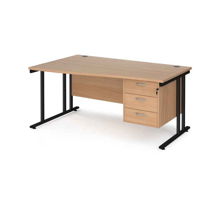 Dams International Wave Desk MC16WLP3KB 1,600 x 725 x 800 - 990 mm