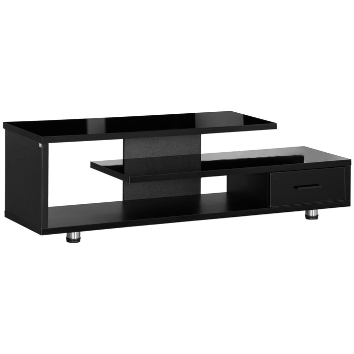 HOMCOM TV Stand Particleboard Black 135 x 35 x 41.7 cm